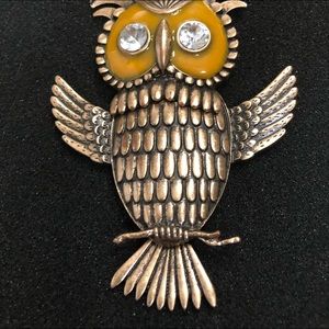 Remarquable Owl pendant articulated . I added the chain but. From Iris Apfel